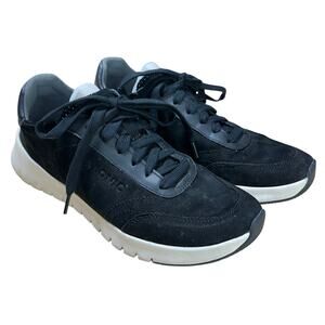 Vionic Uptown Sneaker Black Nubuck Lace Up Women's Sz 6.5 M Excellent Condition